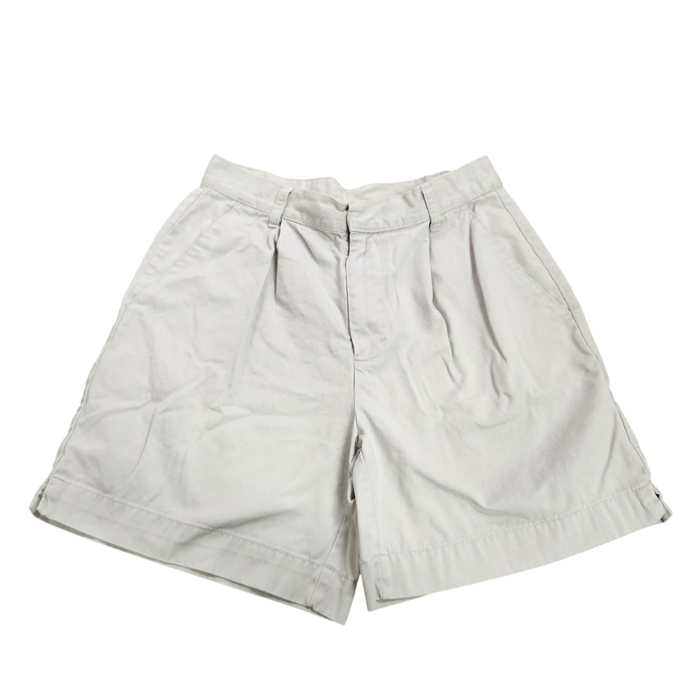 Sonoma Life+style Shorts Womens 10 Beige Twill Pleated Chino Casual Relaxed Fit